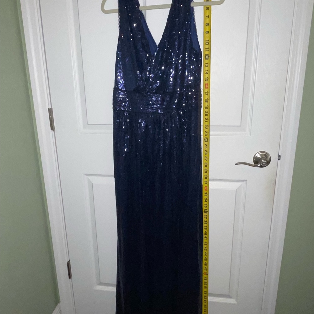 Elegant Navy Sequin Wedding Dress
